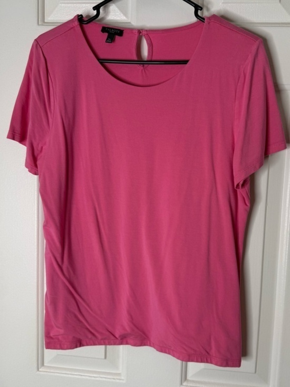 Talbots Bright Pink Short Sleeve Scoop Neck Tee
